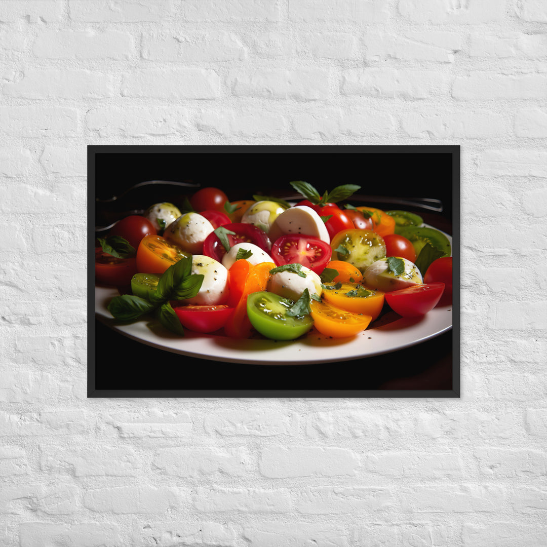 Tomato and Mozzarella Salad Framed poster 🤤 from Yumify.AI