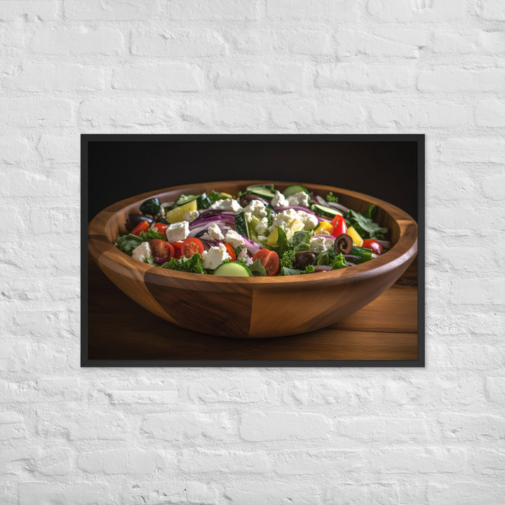 Tantalizing Greek salad Framed poster 🤤 from Yumify.AI