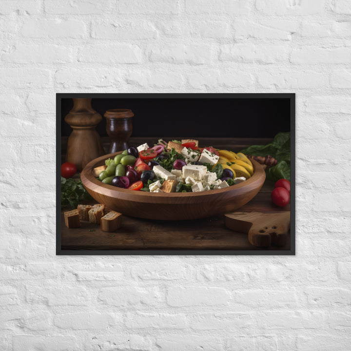Tantalizing Greek salad Framed poster 🤤 from Yumify.AI
