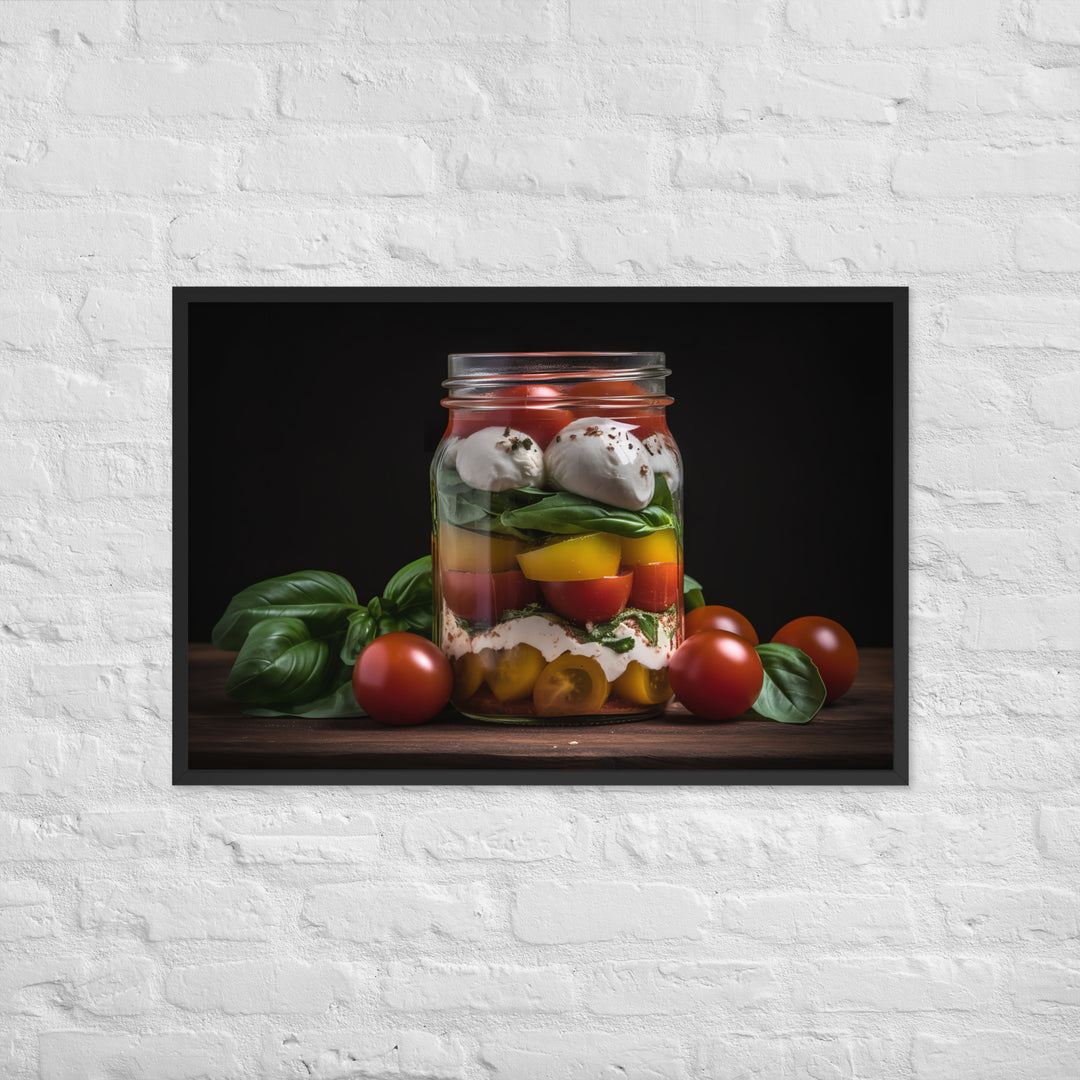 Mason Jar Caprese Salad Framed poster 🤤 from Yumify.AI