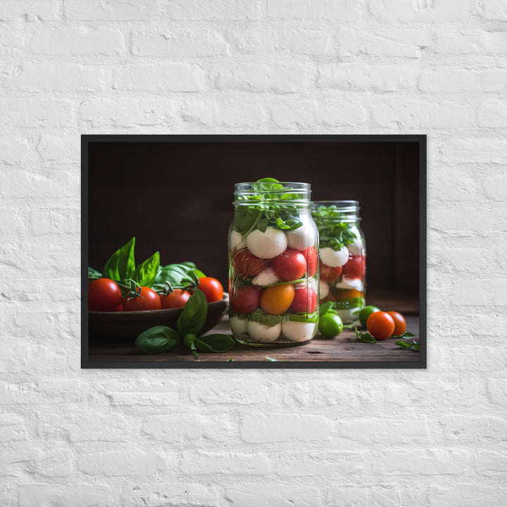 Mason Jar Caprese Salad Framed poster 🤤 from Yumify.AI