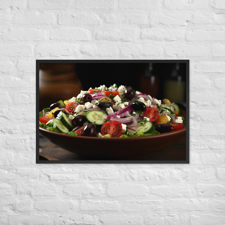 Fresh and Zesty Greek Salad Framed poster 🤤 from Yumify.AI