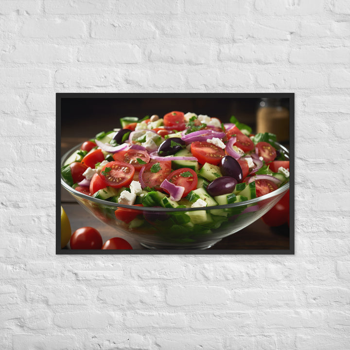 Fresh and Zesty Greek Salad Framed poster 🤤 from Yumify.AI