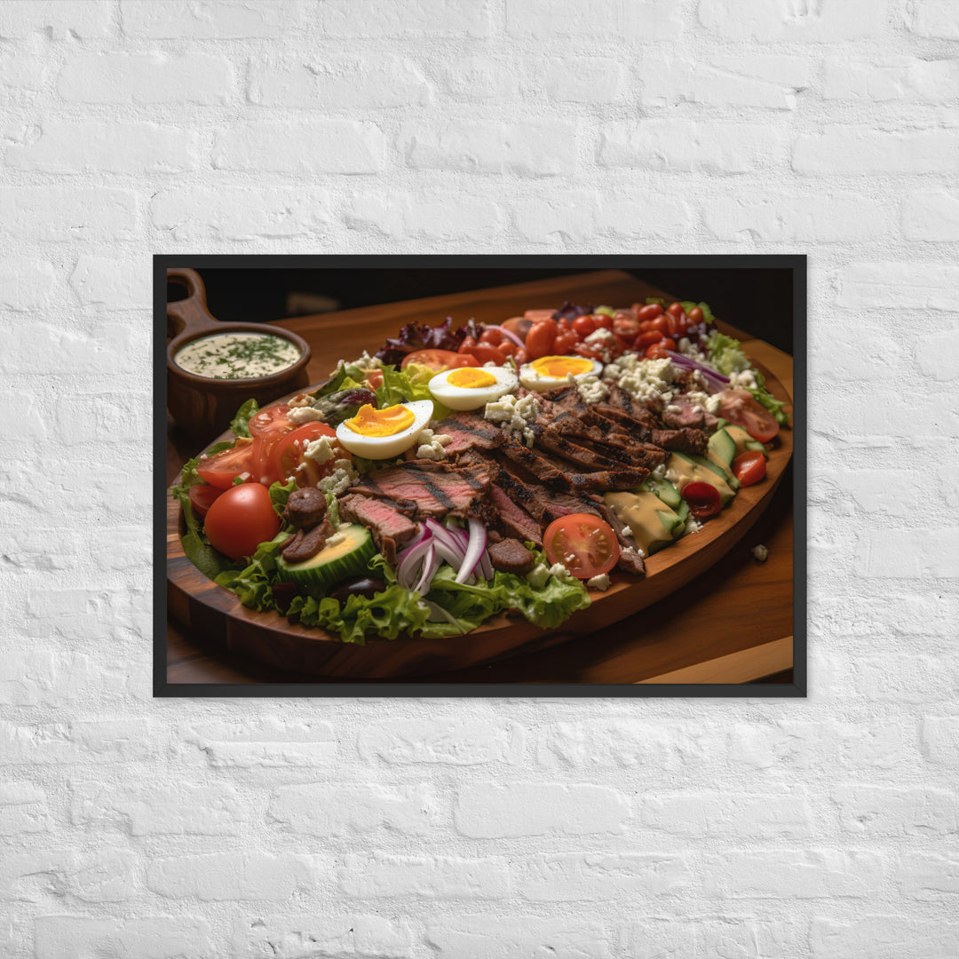 Cobb salad with grilled steak Framed poster 🤤 from Yumify.AI