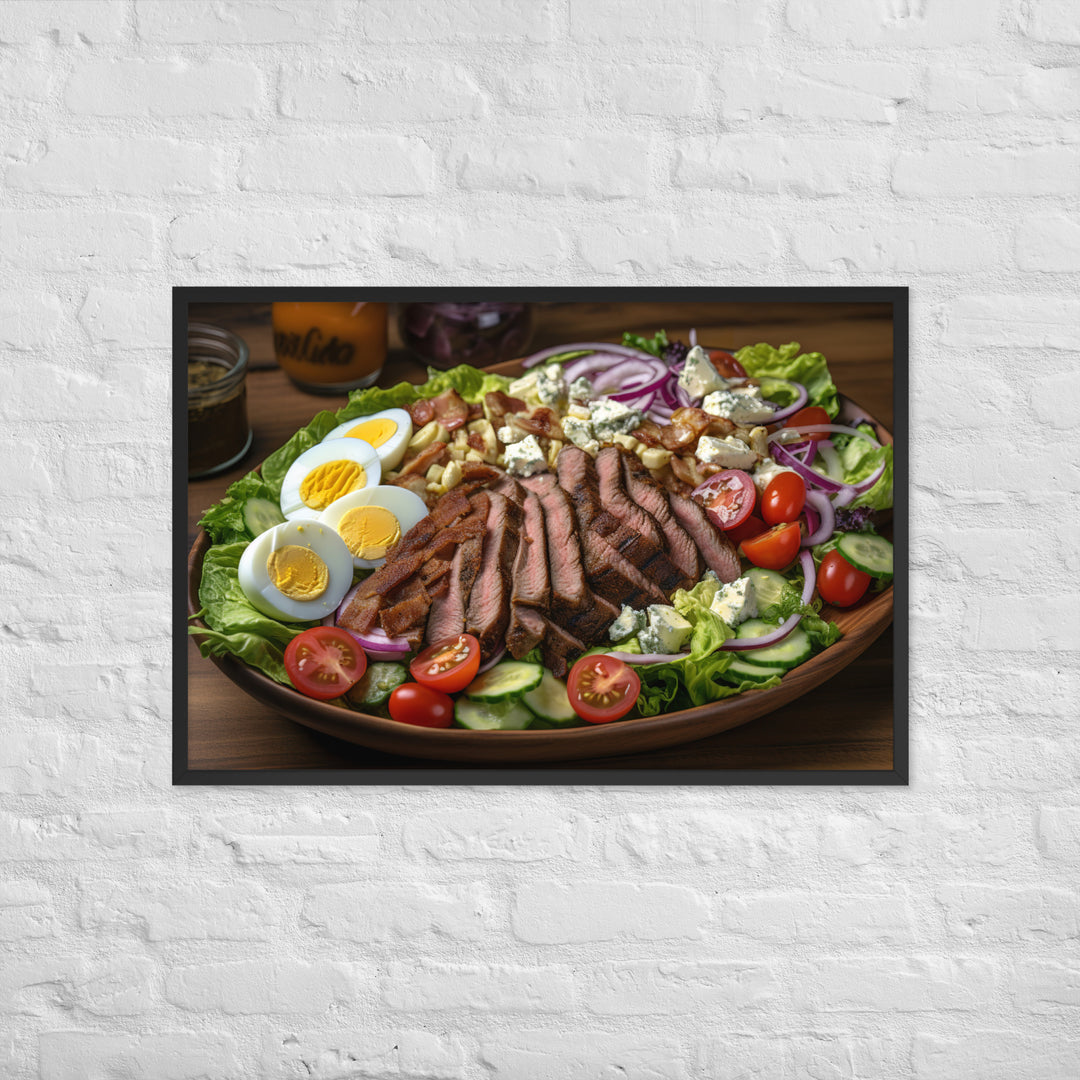 Cobb salad with grilled steak Framed poster 🤤 from Yumify.AI