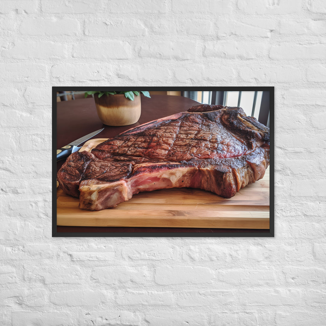 The Porterhouse Steak for Hungry Souls Framed poster 🤤 from Yumify.AI