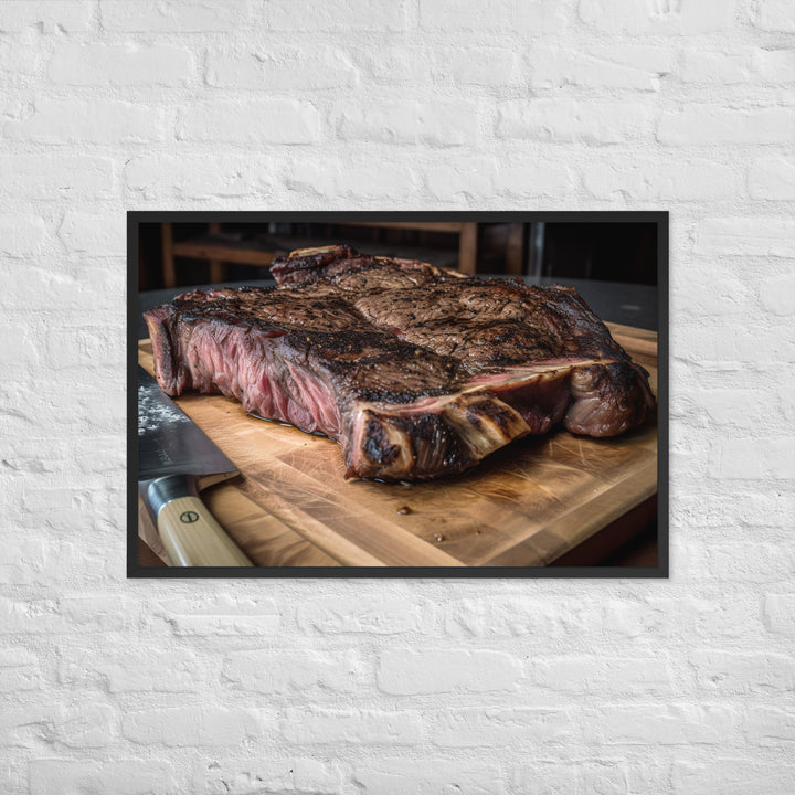 The Porterhouse Steak for Hungry Souls Framed poster 🤤 from Yumify.AI