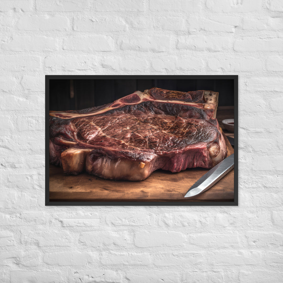 The Porterhouse Steak for Hungry Souls Framed poster 🤤 from Yumify.AI