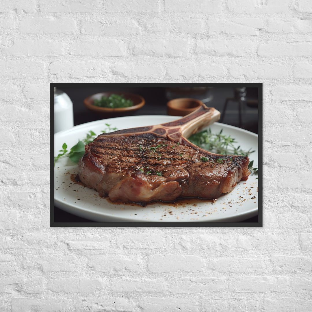 T-Bone Steak Medium Rare Framed poster 🤤 from Yumify.AI