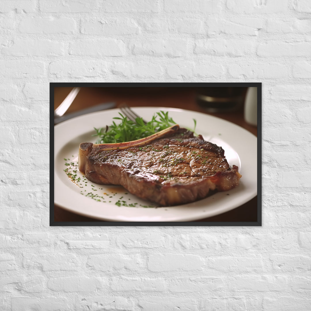 T-Bone Steak Medium Rare Framed poster 🤤 from Yumify.AI