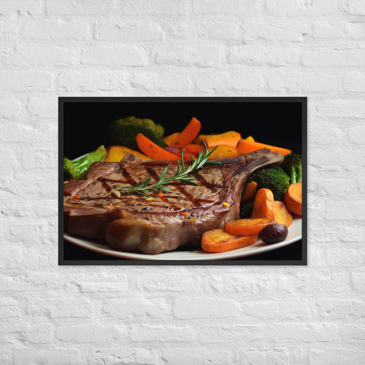 T-Bone Steak Medium Rare Framed poster 🤤 from Yumify.AI