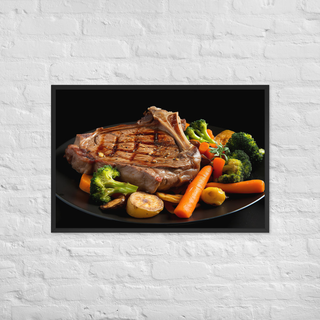 T-Bone Steak Medium Rare Framed poster 🤤 from Yumify.AI