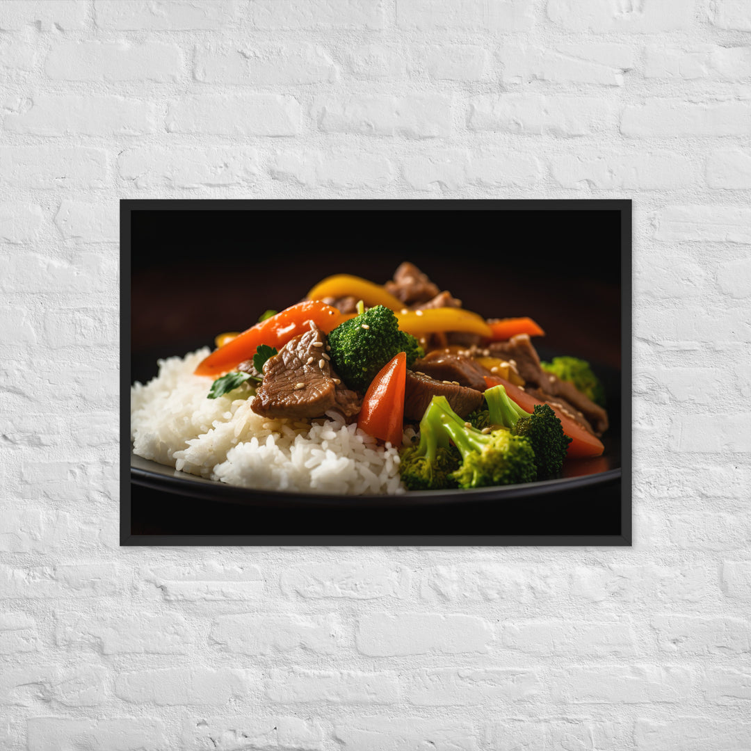 Sirloin Stir Fry with Veggies Framed poster 🤤 from Yumify.AI