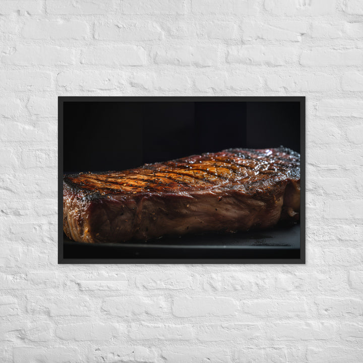 Perfectly Grilled New York Strip Steak Framed poster 🤤 from Yumify.AI