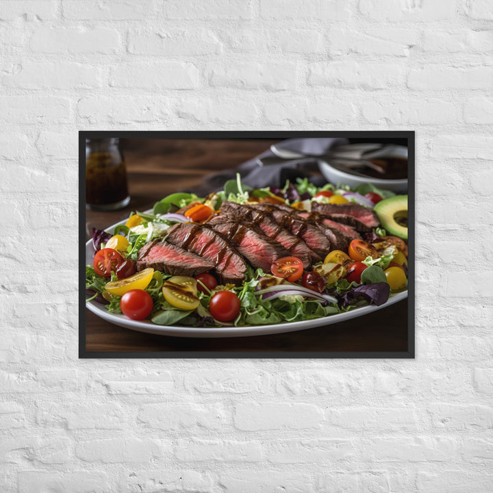 Hanger Steak Salad with Balsamic Glaze Framed poster 🤤 from Yumify.AI