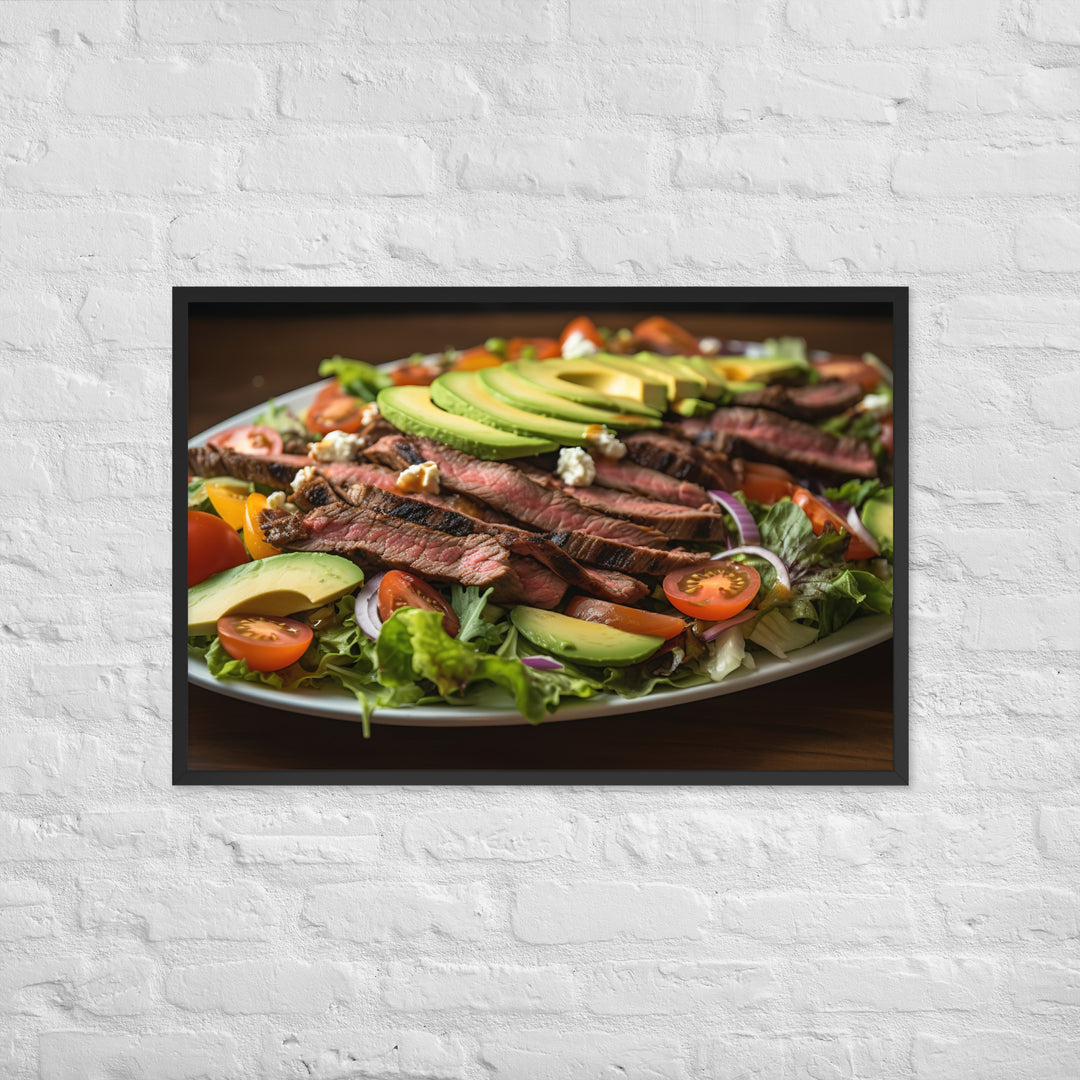 Grilled Skirt Steak Salad Framed poster 🤤 from Yumify.AI