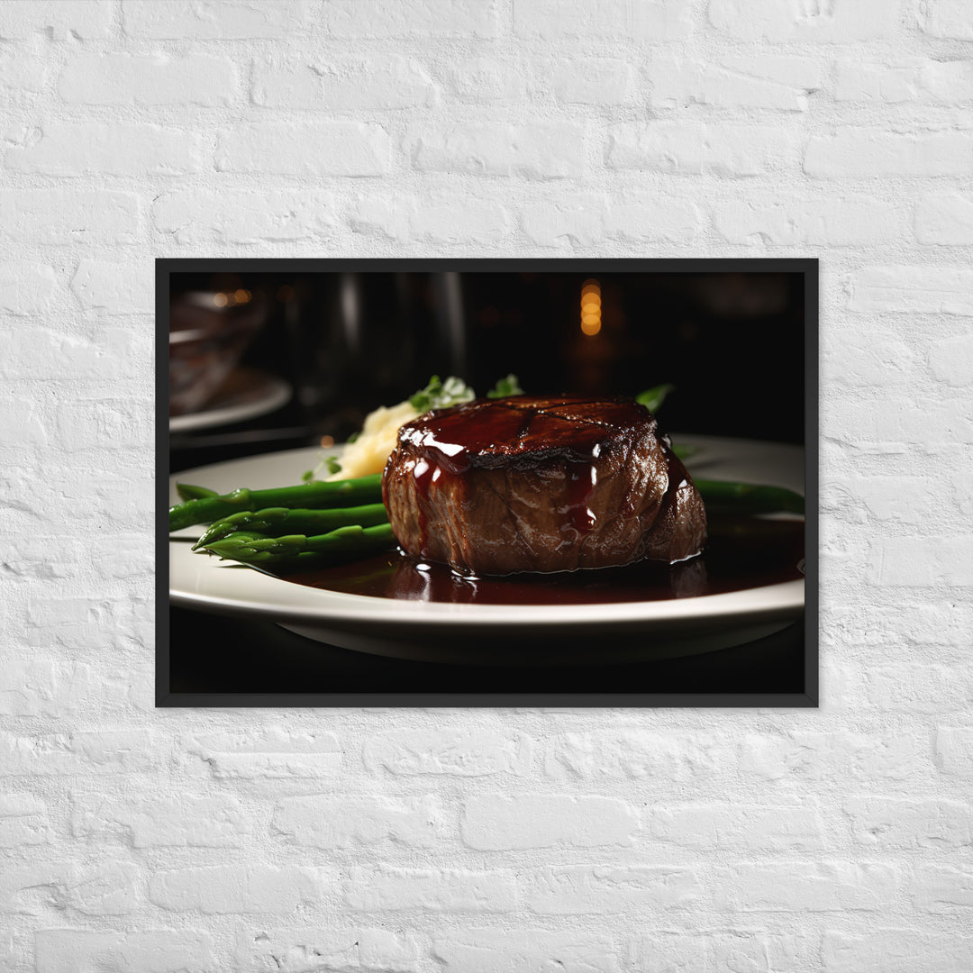 Filet Mignon with Red Wine Sauce Framed poster 🤤 from Yumify.AI