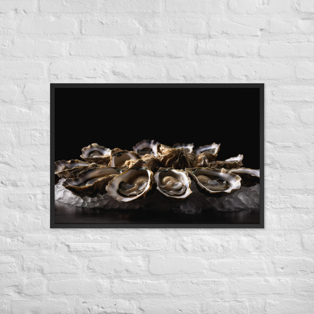 Sydney Rock Oysters on the Half Shell Framed poster 🤤 from Yumify.AI