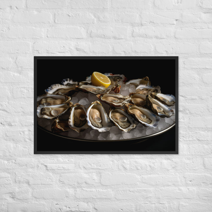 Sydney Rock Oysters on the Half Shell Framed poster 🤤 from Yumify.AI