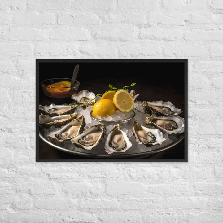 Succulent Olympia Oyster Platter Framed poster 🤤 from Yumify.AI