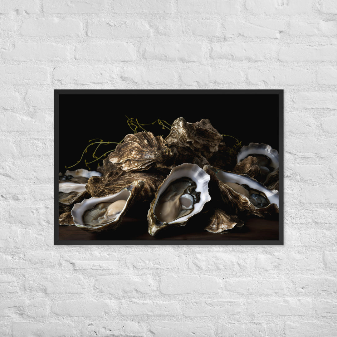 Savory Belon Oysters Framed poster 🤤 from Yumify.AI