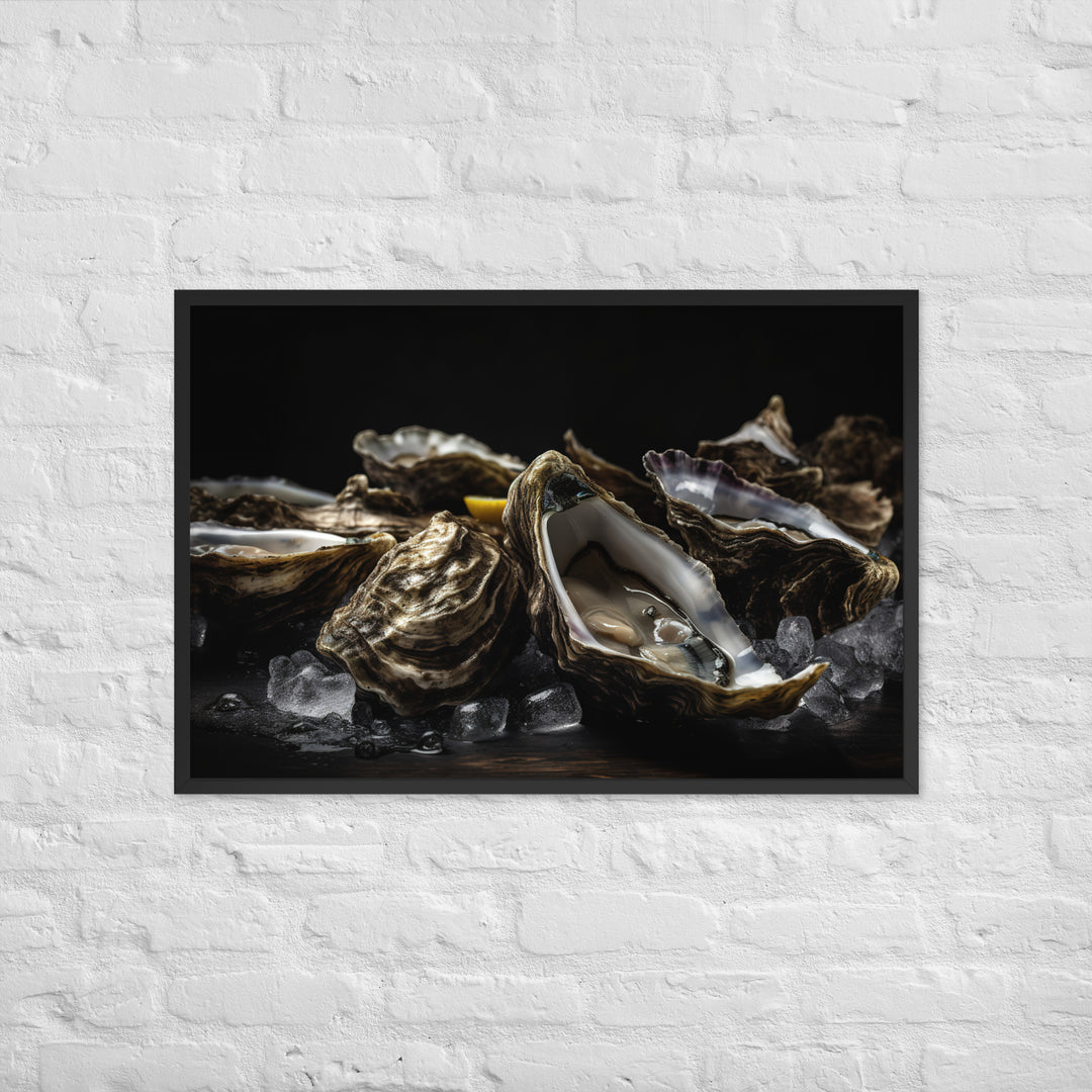 Savory Belon Oysters Framed poster 🤤 from Yumify.AI