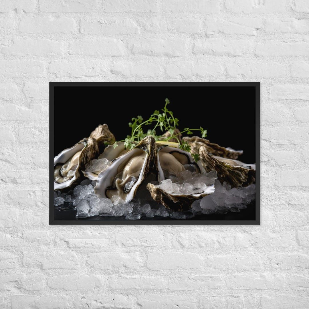 Savory Belon Oysters Framed poster 🤤 from Yumify.AI