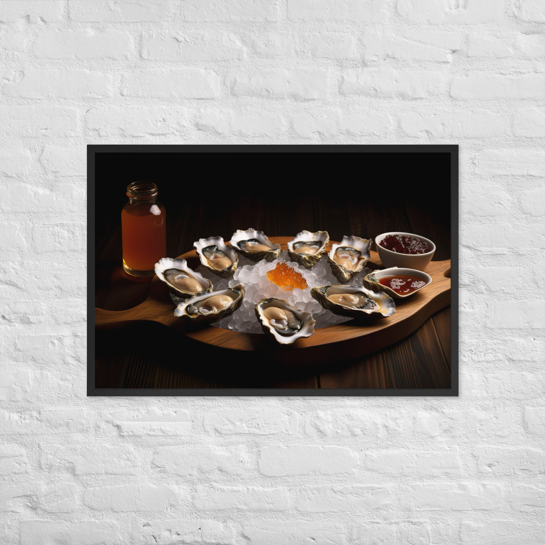 Savor the Sweetness of Kumamoto Oysters Framed poster 🤤 from Yumify.AI