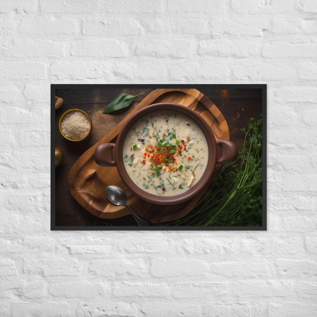 Olympia Oyster Chowder Framed poster 🤤 from Yumify.AI