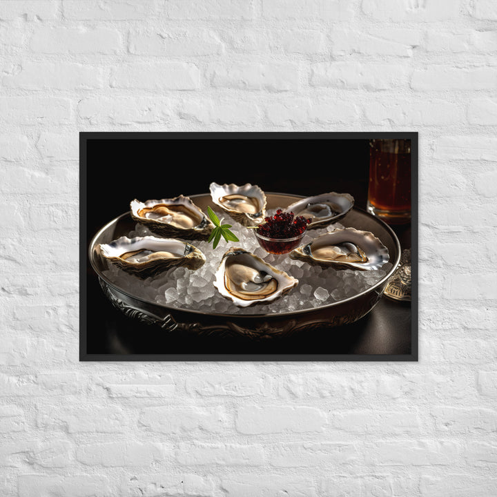 Kumamoto Oysters A Sensuous Delight Framed poster 🤤 from Yumify.AI