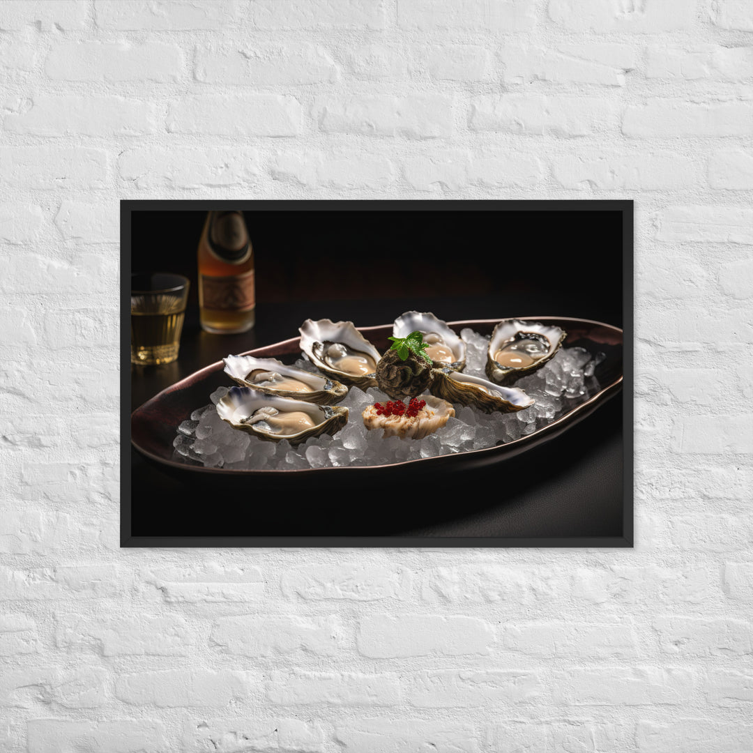 Kumamoto Oysters A Sensuous Delight Framed poster 🤤 from Yumify.AI