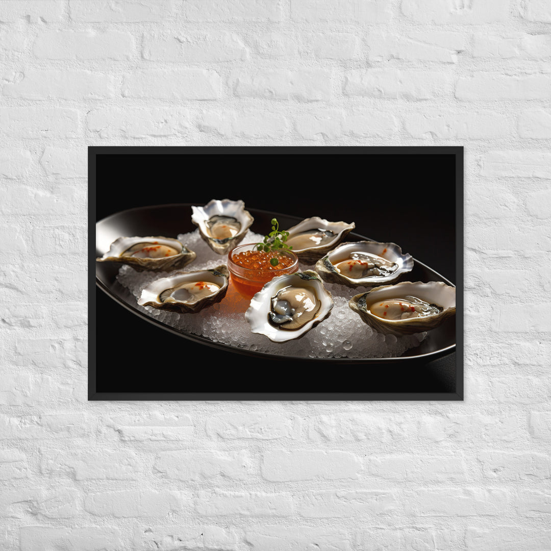 Kumamoto Oysters A Sensuous Delight Framed poster 🤤 from Yumify.AI