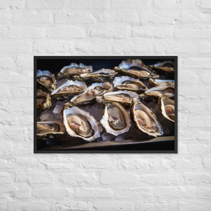 Freshly Shucked Malpeque Oysters Framed poster 🤤 from Yumify.AI