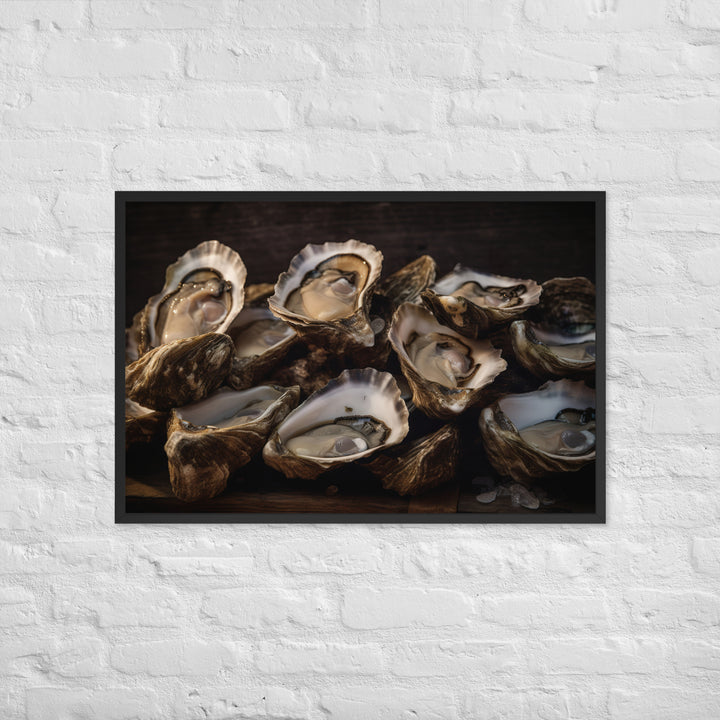 Freshly Shucked Malpeque Oysters Framed poster 🤤 from Yumify.AI