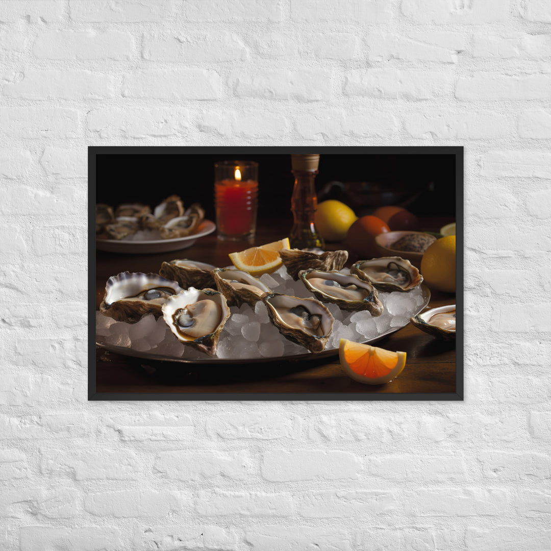 Freshly Shucked Malpeque Oysters Framed poster 🤤 from Yumify.AI