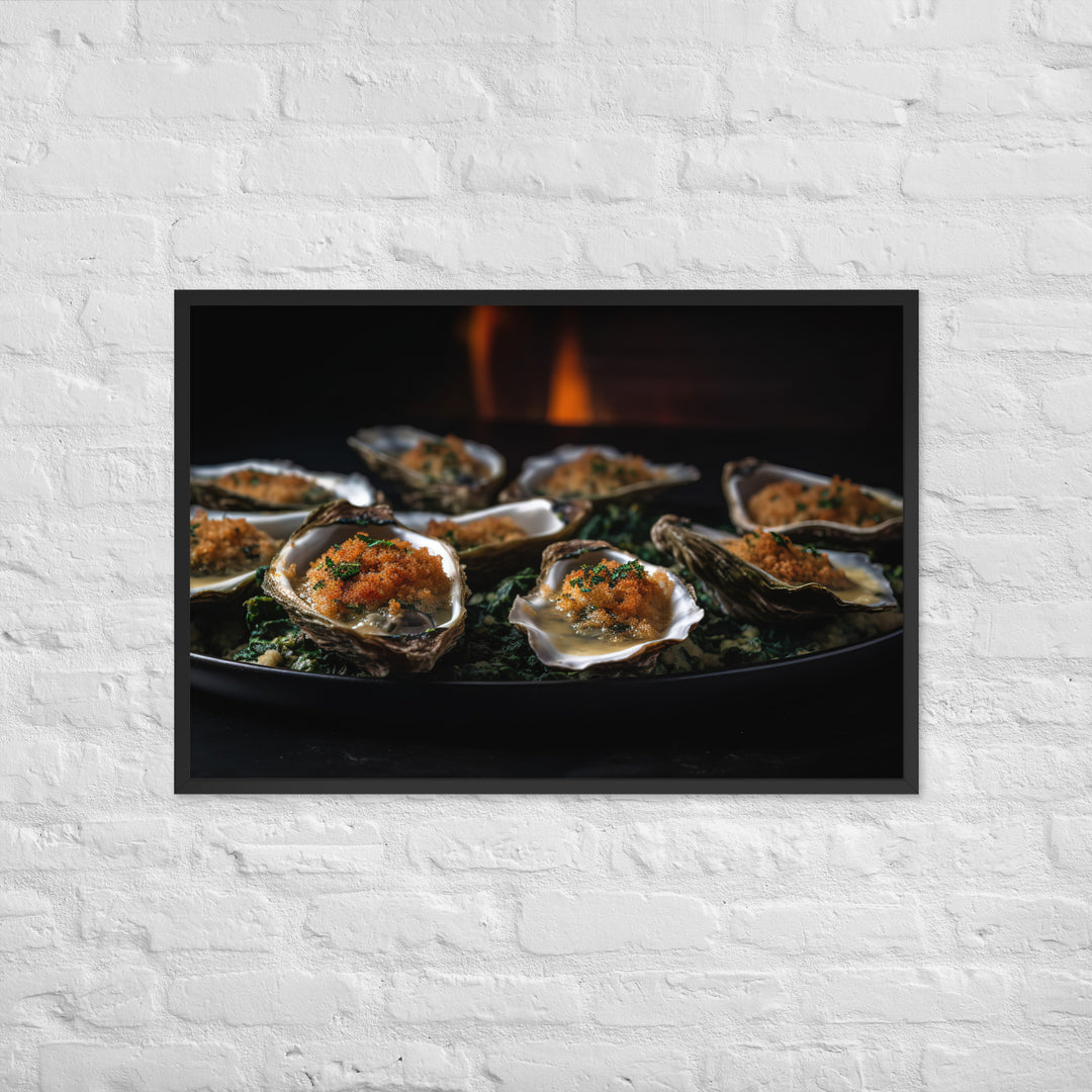 Eastern Oysters Rockefeller Framed poster 🤤 from Yumify.AI