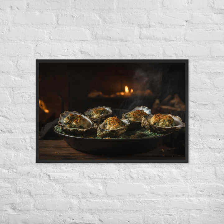Eastern Oysters Rockefeller Framed poster 🤤 from Yumify.AI