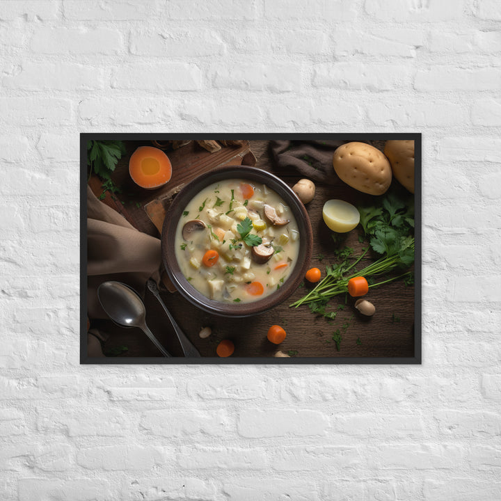 Eastern Oyster Chowder Framed poster 🤤 from Yumify.AI