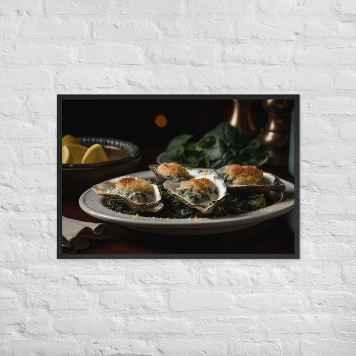 Blue Point Oysters Rockefeller Framed poster 🤤 from Yumify.AI