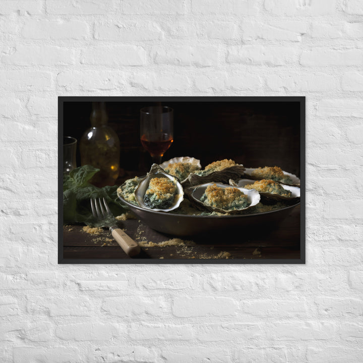 Blue Point Oysters Rockefeller Framed poster 🤤 from Yumify.AI