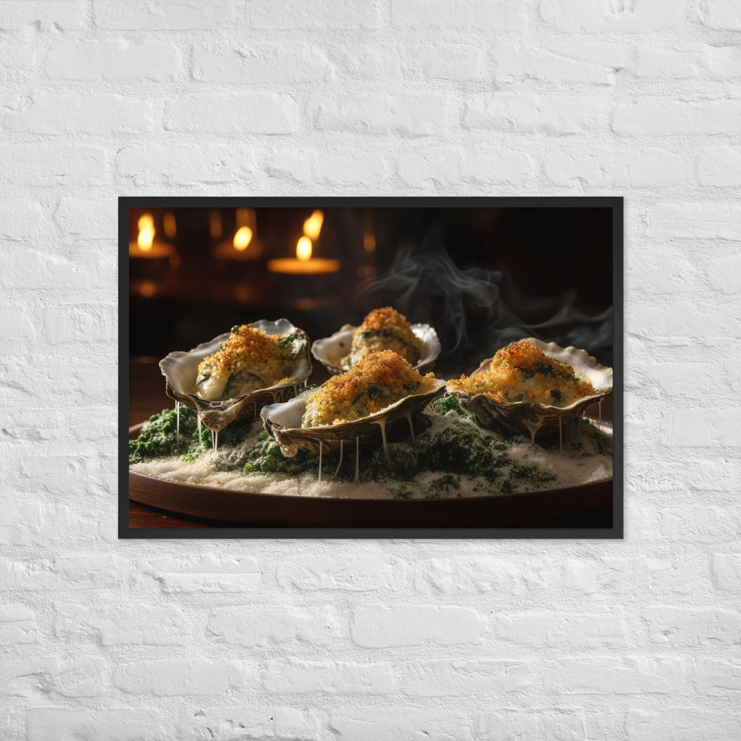 Blue Point Oysters Rockefeller Framed poster 🤤 from Yumify.AI