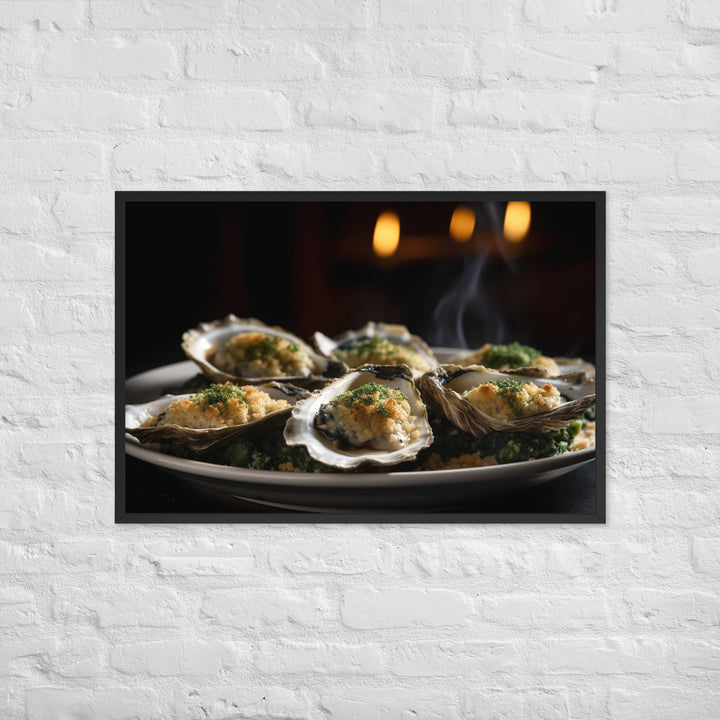 Blue Point Oysters Rockefeller Framed poster 🤤 from Yumify.AI