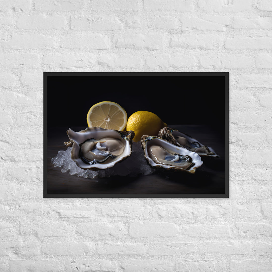 Blue Point Oysters on the Half Shell Framed poster 🤤 from Yumify.AI