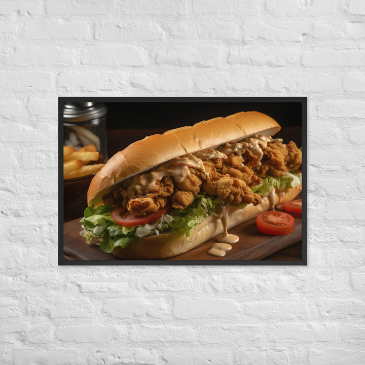 Blue Point Oyster Po Boy Sandwich Framed poster 🤤 from Yumify.AI