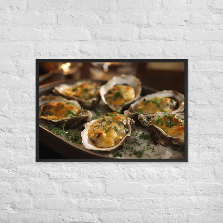 Baked Pacific Oysters with Cheese and Herbs Framed poster 🤤 from Yumify.AI