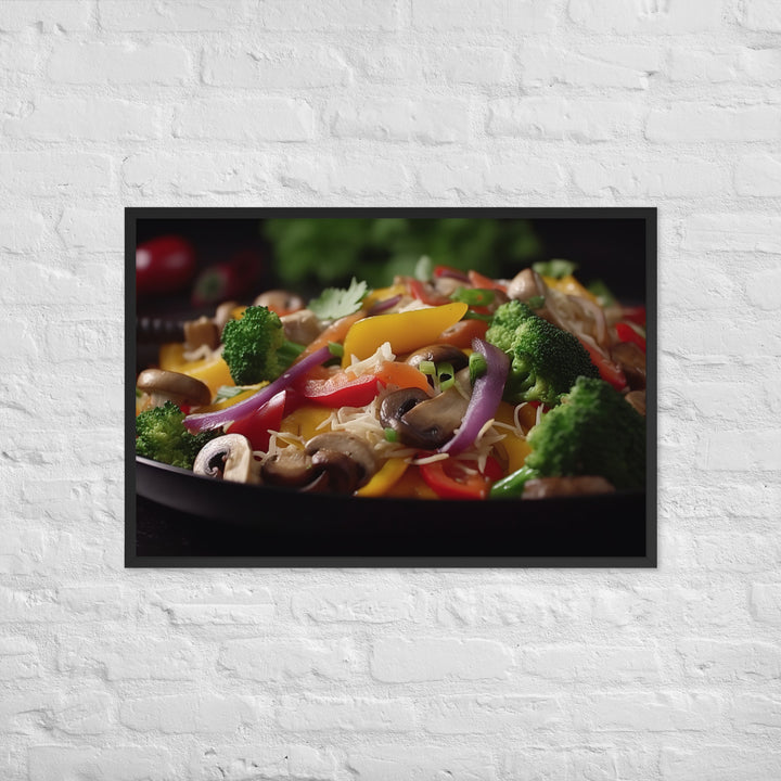 Asian style Pacific Oyster Stir Fry Framed poster 🤤 from Yumify.AI