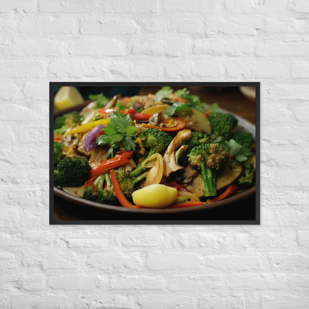 Asian style Pacific Oyster Stir Fry Framed poster 🤤 from Yumify.AI