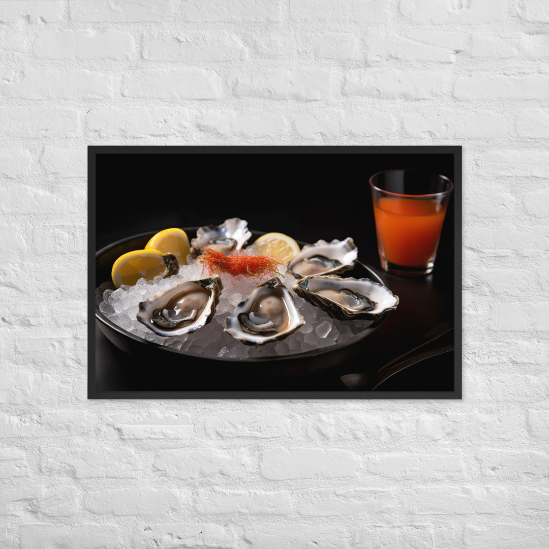 A Taste of the Pacific Fresh Kumamoto Oysters Framed poster 🤤 from Yumify.AI