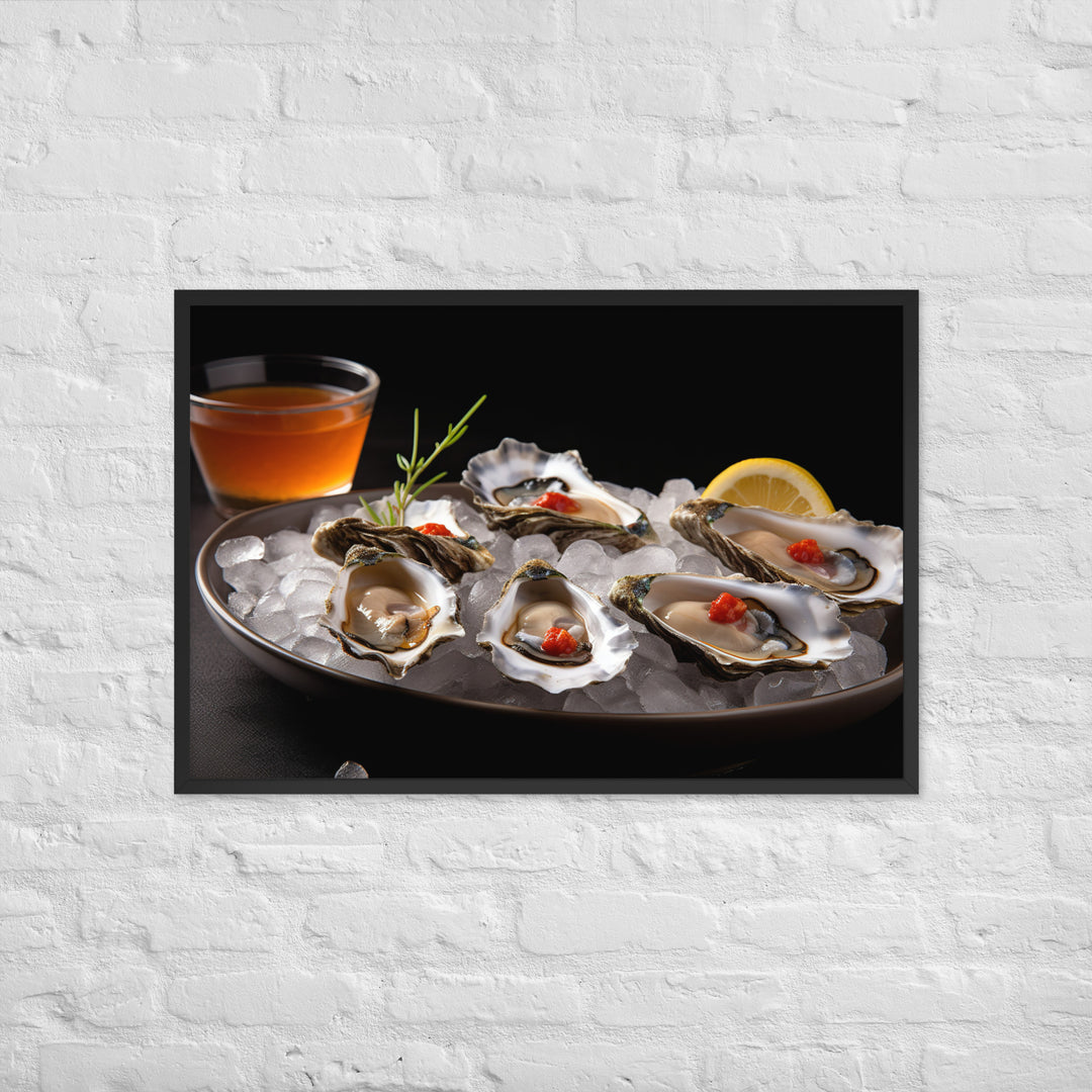 A Taste of the Pacific Fresh Kumamoto Oysters Framed poster 🤤 from Yumify.AI