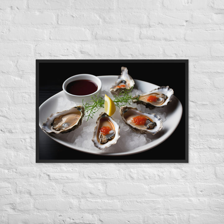A Taste of the Pacific Fresh Kumamoto Oysters Framed poster 🤤 from Yumify.AI